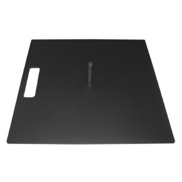 Bodenplatte 13.5 kg, schwarz, Gr&#246;sse 48 x 48 cm, St&#228;rke 8 mm mit starrem Bolzen &#216; 14.6 mm