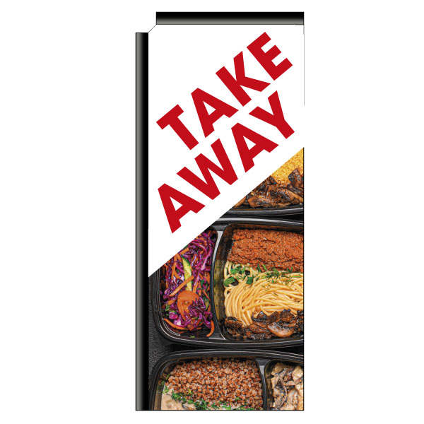 Beachflag &quot;Take-away&quot; (1), imprim&#233;, 761 x 1821 mm