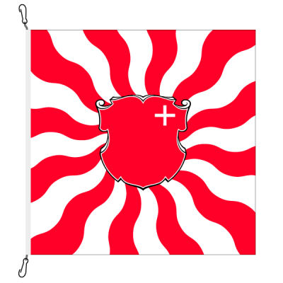 Fahne, geflammt, bedruckt Schwyz, 100 x 100 cm