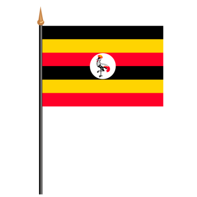 Tischf&#228;hnli, an PVC-Stab Uganda, 10 x 15 cm