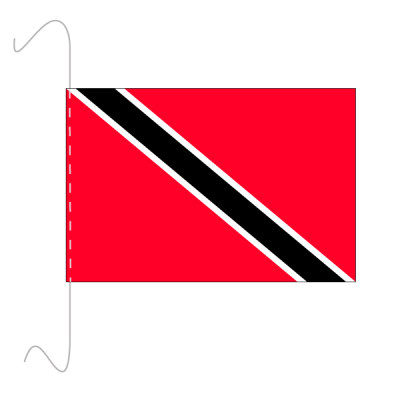 Tischf&#228;hnli, inkl.Kordel Trinidad und Tobago, 10 x 15 cm