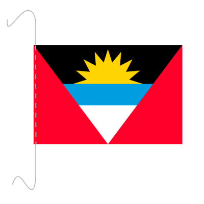 Tischf&#228;hnli, inkl.Kordel Antigua und Barbuda, 15 x 22.5 cm