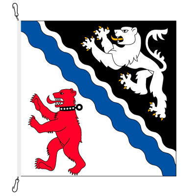 Gemeindefahne, bedruckt, Basadingen-Schlattingen, 120 x 120 cm