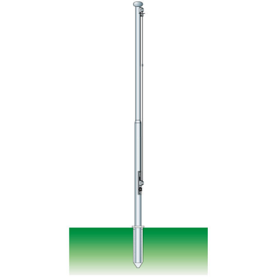 Mehrteiliger Fahnenmast, zylindrisch, aus Aluminum eloxiert 7m lang, einfache Hissvorrichtung &#216; 80/60 mm, (2-teilig)