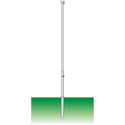 Fahnenmast mit drehbarer Kappe f&#252;r Fahnenaufzug 8m lang, zylindrisch aus Aluiminium eloxiert, &#216; 80 mm, (1-teilig)