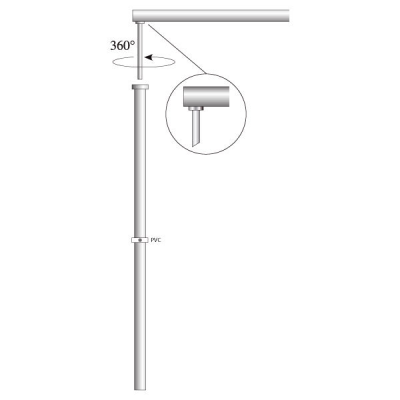 Fahnenstange Aluminium, zylindrisch, OK Coop &#216; 30 mm, 300 cm lang, Ausleger drehbar 63 cm