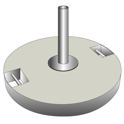 Socle en b&amp;#233;ton pour hampes, gris, 40 kg pour