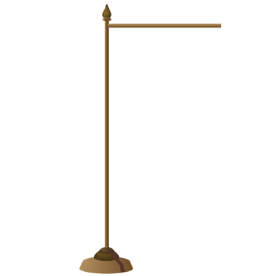 Tischst&#228;nder f&#252;r Tischstandarte mit Seitenarm Holz dunkel, H&#246;he 49 cm