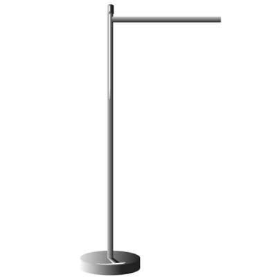 Tischst&#228;nder f&#252;r Tischstandarte mit Seitenarm verchromt, H&#246;he 48 cm
