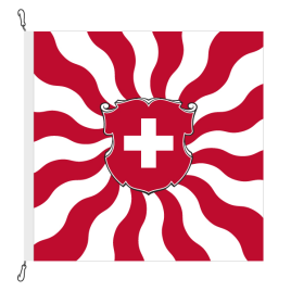 Fahne, geflammt, bedruckt Schweiz, 78 x 78 cm