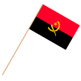 Fahne, an Holzstab 90 cm lang Angola, 25 x 35 cm