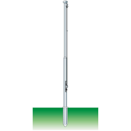 Mehrteiliger Fahnenmast, zylindrisch, aus Aluminum eloxiert 7m lang, einfache Hissvorrichtung Ø 80/60 mm, (2-teilig)