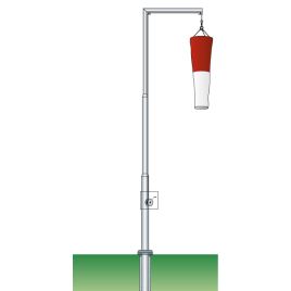 Windsackmast, 12 m Hissvorrichtung mit Kurbel, Ø 102/51 mm