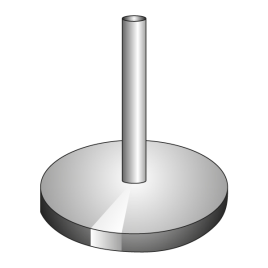 Chromstahlständer  für Stange Ø 28/30 mm, Ständer Ø 30 cm