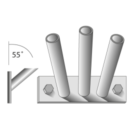 Fahnenstangenhalter, 3-fach, für 3 Stangen Ø 35 mm