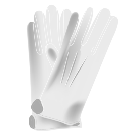 Handschuhe mit Noppen, weiss 100% Baumwoll-Simplex, Grösse 13/14/15