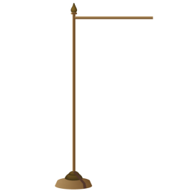 Tischständer für Tischstandarte mit Seitenarm Holz dunkel, Höhe 49 cm
