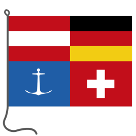 Fahne, Bootsfahne, DS Bodensee-Dreiländerfahne, 45 x 60 cm