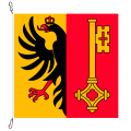 Fahne, Kanton eingesetzt Genf, 120 x 120 cm