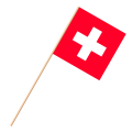 Fahne, an Holzstab 90 cm lang Schweiz, 30 x 30 cm