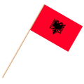 Fahne, an Holzstab 90 cm lang Albanien, 25 x 35 cm
