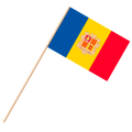 Fahne, an Holzstab 90 cm lang Andorra, 25 x 35 cm