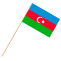 Fahne, an Holzstab 90 cm lang Aserbaidschan, 25 x 35 cm