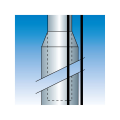 Mehrteiliger Fahnenmast, zylindrisch, aus Aluminum eloxiert 9m lang, einfache Hissvorrichtung, &#216; 100/70 mm, (2-teilig)