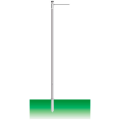 Fahnenmast zylindrisch, 8.7 m &#216; 75 mm, (PRESTIGE) mit drehbarem Ausleger 120 cm