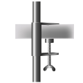 Tischhalter zum Befestigen der Standarte am Tisch Messing verchromt, f&#252;r Tischplatte bis 68 mm, &#216; Tragstange 22 mm