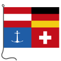 Fahne, Bootsfahne, DS Bodensee-Dreil&#228;nderfahne, 45 x 60 cm