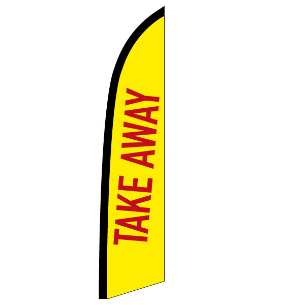 Beachflag &quot;Take-away&quot; (1), bedruckt, 573 x 2547 mm