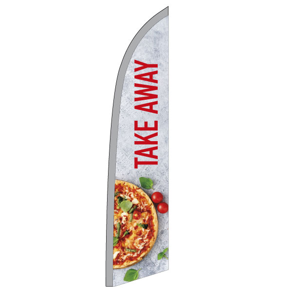 Beachflag &quot;Take-away&quot; (2), imprim&#233;, 573 x 2547 mm