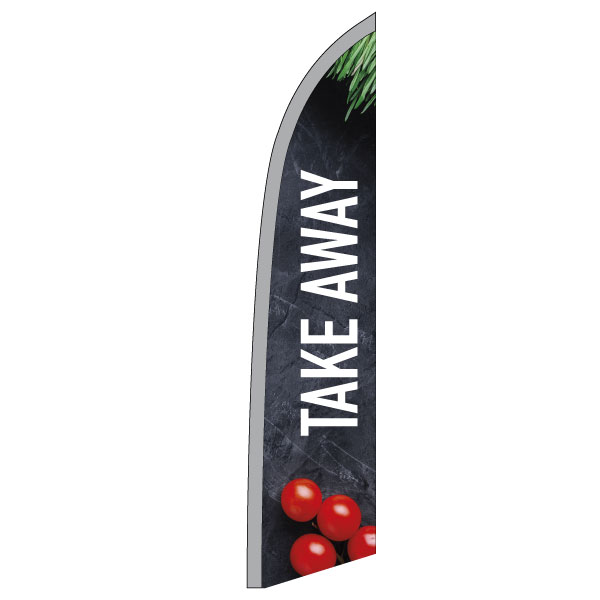 Beachflag &quot;Take-away&quot; (3), bedruckt, 573 x 2547 mm